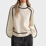 Baskijska - Elegantni jednobojni pulover s visokim vratom