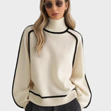 Baskijska - Elegantni jednobojni pulover s visokim vratom