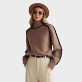 Baskijska - Elegantni jednobojni pulover s visokim vratom