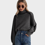 Baskijska - Elegantni jednobojni pulover s visokim vratom